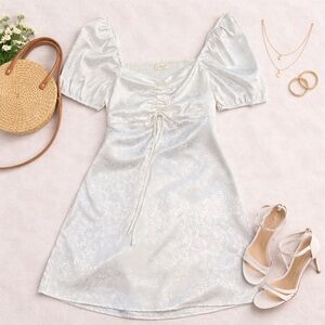 Altar’d State Floral Mini Dress Jocelyn Puff Sleeve Ruched Back Cottagecore